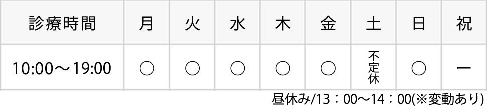 のぶ:デンタルクリニック中町の診療時間表